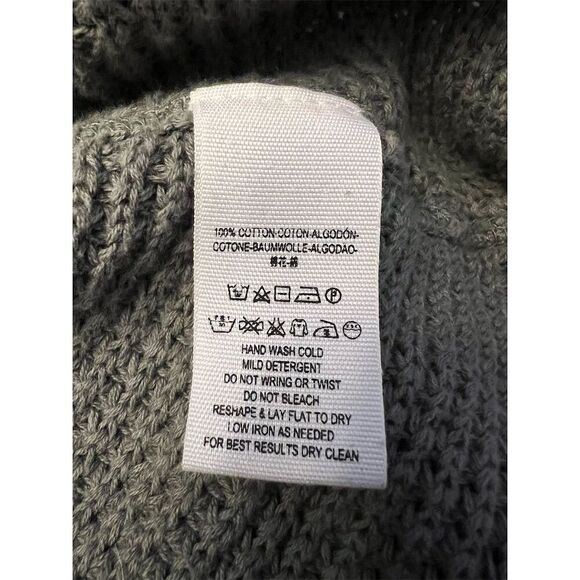 Free People Women’s Moonshine Cold Shoulder Thermal Waffle Knit Sweater Green S - Picture 6 of 6